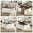 thumbnail image 2 of ChVans 40" Large Farmhouse Lift Top Coffee Table with Power Outlets, Square Wood Living Room Table with Large Hidden Storage, Multi-Function Lift Wooden Barn Door Center Table, Rustic White, 2 of 10
