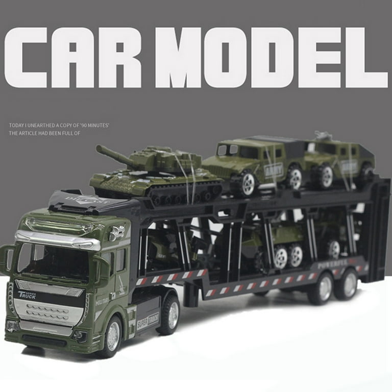 Diecast Transporter Model with 6 Mini Tanks 1 48 Scale Army
