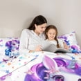thumbnail image 4 of Erosebridal Kids Cute Unicorn Bedding Comforter Set 7-Piece,Boys Girls Flying Butterflies King Bedding Sets,Blue Purple,Lightweight Room Decor, 4 of 6