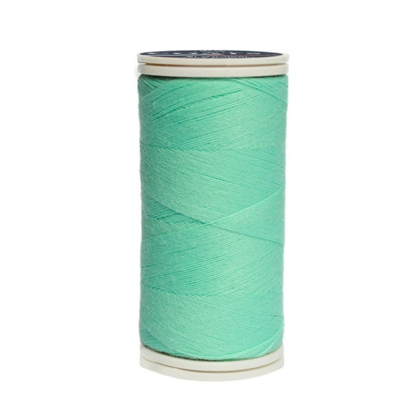 Caja 12 Pzas Hilo Verde Aguamarina Coats Poliéster Liso 3 Cabos Fibra Corta Coats T6980-8223