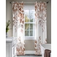 thumbnail image 4 of Eucalyptus Leaves Sheer Curtains 84 Inch Length 2 Panels Set for Living Room/Bedroom, Grey Pink Summer Botanical Watercolor Weeping Kitchen Curtains Grommet Curtains Window Treatments 42"x84"x2, 4 of 7