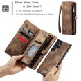 thumbnail image 4 of for Samsung Galaxy S25 Ultra Premium PU Leather Folding Case, Multiple Card Slots Design, Wrist Strap Zipper Pocket Kickstand Magnetic Snap, Wireless Charging for Samsung Galaxy S25 Ultra, Darkbrown, 4 of 9