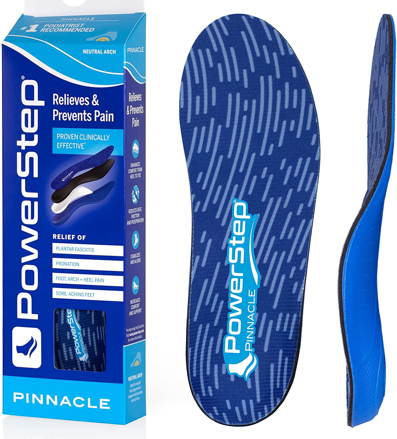 Arch Support Inserts Orthotic Shoe Insoles for Plantar Fasciitis & Pain Relief 