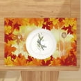 thumbnail image 4 of Linen Orange Watercolor Maple Leaf Fall Placemats Set of 4 Farmhouse Fall Autumn Thanksgiving Home Kitchen Dining Room Table Decorations for Home, 4 of 5