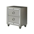 thumbnail image 4 of Maklaine Elegant Wood Modern Transitional Nightstand in Silver, 4 of 4