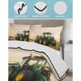 thumbnail image 3 of Twin Quilt Bedding Set, Sunset Green Truck Reversible Summer Quilt 3 Pieces, Farmhouse Car Lightweight Bedspreads Coverlets with 2 Pillow Shams for All Seasons, 3 of 5