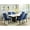 Blue, variant on Bowery Hill Marble White Dining Set Rectangular Spacious 70" x 40" Unassembled