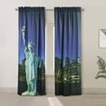 thumbnail image 1 of Loft Living Statue Of Liberty Light Filtering Rod Pocket Pole Top Panel Pairs 74 x 84 in Multi, 1 of 6
