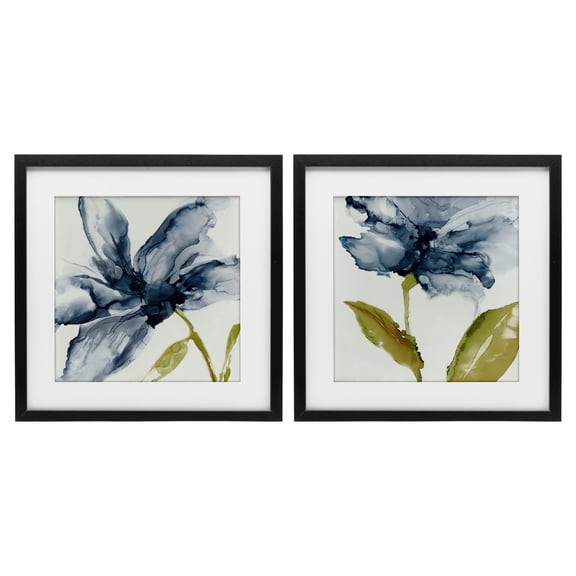 Stupell Industries Petals Of The Sky 2 Piece Black Framed Print Under Glass Set design by Jacob Q, 13 x 13
