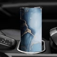 thumbnail image 3 of 20oz Blue Gold Marble Pattern Skinny Tumblers Stainless Steel Tumbler with Lid and Straw,Vacuum Insulated Double Wall Travel Tumbler Cups with Cleaning Brush for Coffee,Tea, 3 of 6
