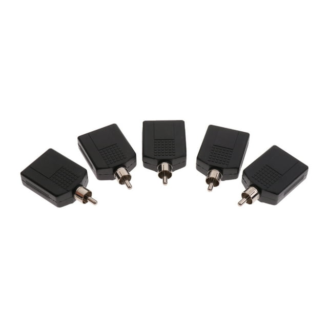 RCA Splitter Video Converter 1Male A 2Female Cable Adapter Black CUTICAT Enchufe de cable de audio