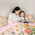 thumbnail image 5 of Homewish Retro Rustic Floral Queen Comforter Set,Spring Natural Theme Bedding Sets,Pink Orange Green Bedding Comforter Set For Girls Boys,Luxury Bedroom Decor Reversible,3 Pieces, 5 of 8