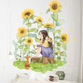 thumbnail image 1 of Calcomanía de pared removible para dormitorio, pared, sala de estar, jardín de infantes, guardería, nuevo hogar, 73,7 x 83,8 cm (girasol y niña), 1 of 5