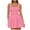 Pink, variant on GEWSEY Womens Square Neck Party Dress Ruffle Hem Ruched Waist Short Mini Dresses White, M