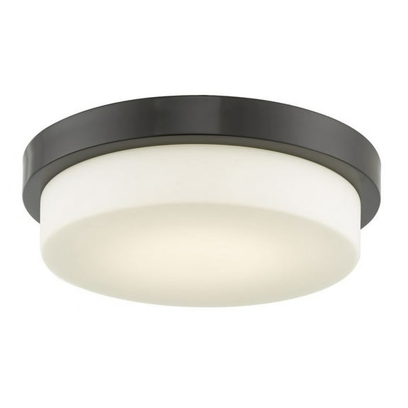 Abra Lighting 13" Stepped Opal Glass Flushmount with High Output Dimmable LED
