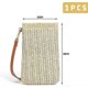 thumbnail image 2 of ZHAOCHENG Bolso bandolera de paja, bolso de playa de una pieza, bolso de hombro tejido a juego, bolso de paja tejido para mujer, bolso bandolera vertical simple para teléfono celular, beige, 2 of 5