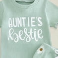 thumbnail image 4 of Toddler boys and girls summer clothes 6 12 18 24 months 2T 3T 4T short sleeves shirt tops & casual shorts outfit set Light Green 18-24 Months, 4 of 4