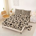 thumbnail image 2 of Manfei Cartoon Cute Bow Bed Sheets,Brown Leopard Print Full Size Sheets,4pcs,1 Flat Sheet,1 Fitted Sheet and 2 Pillowcases, 2 of 6
