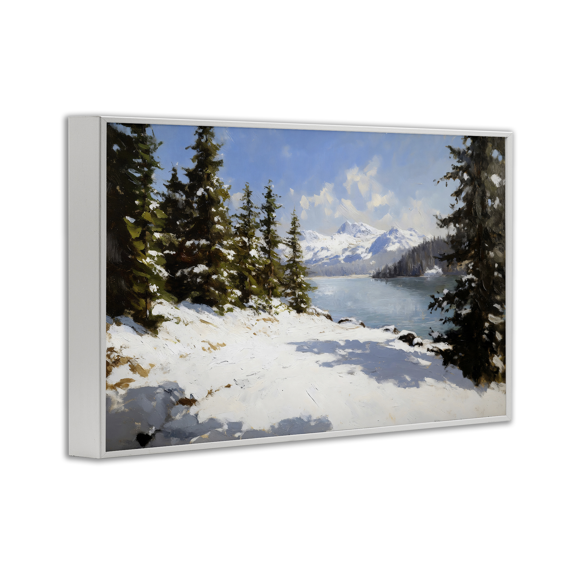 Way Up North Landscape White Framed Giclee Art, design by Petal Prints Design