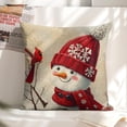 thumbnail image 6 of Snowman Red Bird Linen toss pillowcase Decoration pillowcase Gift preferred 20x20" Cushion cover 4 set Sofa pillowcase Sofa bedroom living room car, 6 of 8