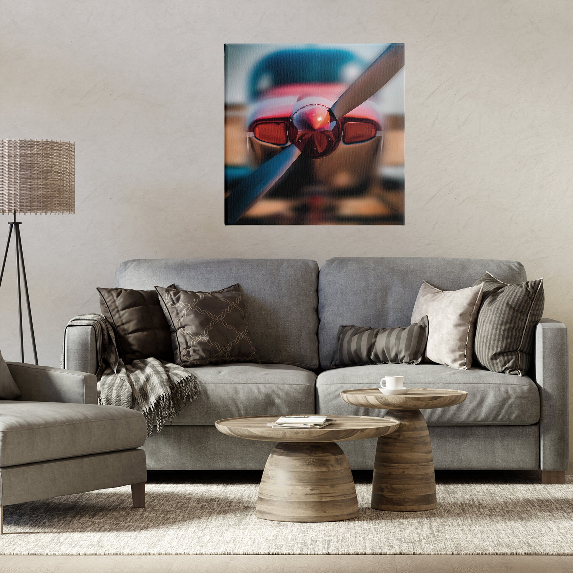 Stupell Industries Red Aircraft Propeller Canvas Wall Art, design by Renel Peters