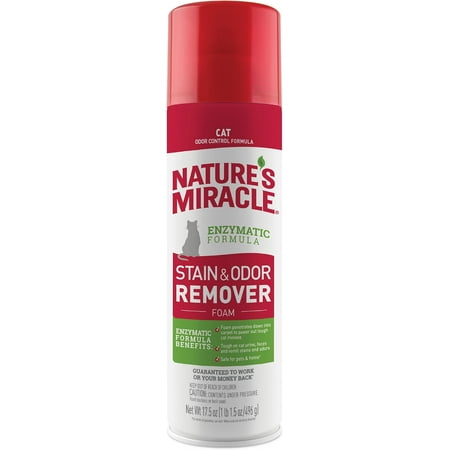 Natures Miracle Cat Stain And Odor Remover Foam Aerosol, 17.5 Oz..