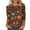 Orange, variant on Yxbdin 3/4 Sleeve Fall Tops for Women Trendy Pumpkin Graphic Halloween Shirts Casual Crew Neck Tshirts Funny Leaf Print Fashion Tshirts