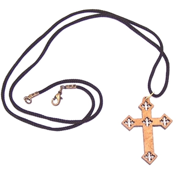 Coptic Cross Style I - olive wood necklace, necklace is 60cm long - 23.5 inches )