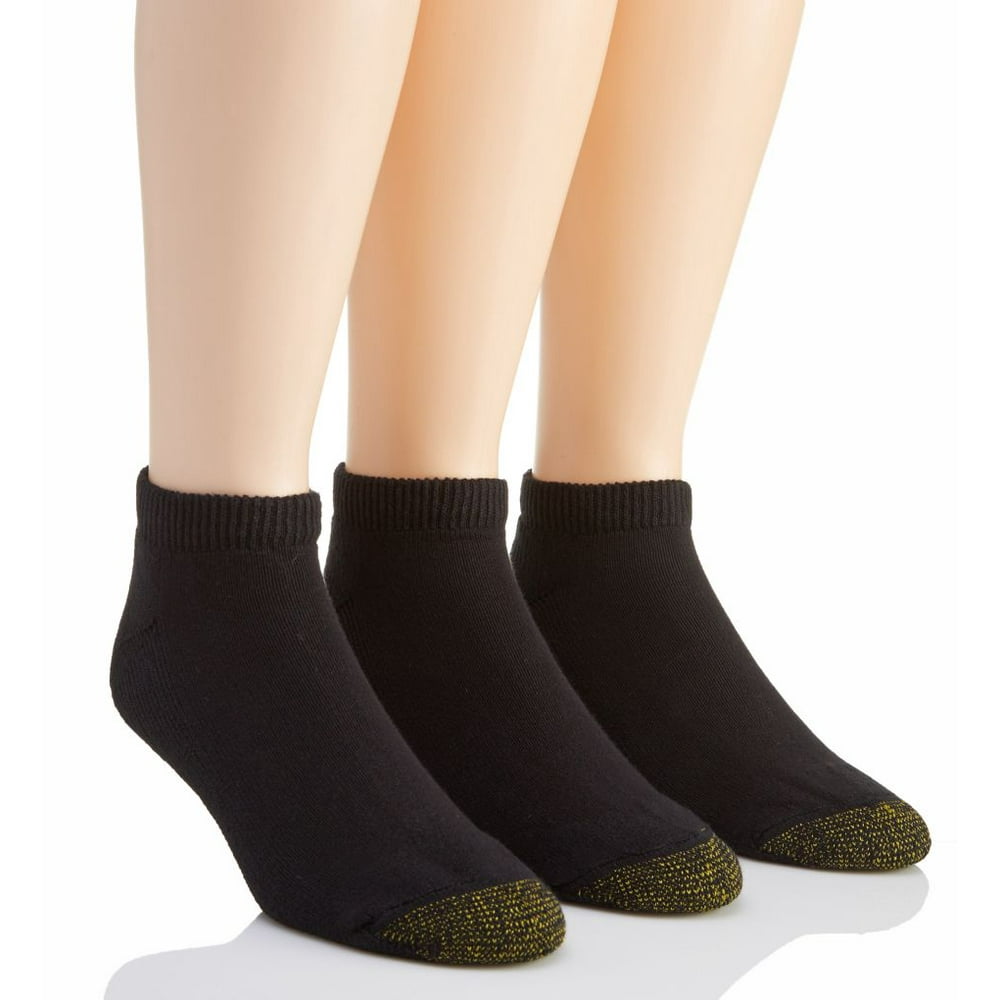 GOLDTOE Men's Gold Toe 2185P Ultra Tec No Show Socks 3 Pack (Black