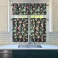 thumbnail image 3 of Kitchen Curtains 36 Inch Short - 3 Panel Set, Rod Pocket Window Curtain with Boho Cactus and Succulent Art, 100% Polyester for Farmhouse, Cafe, Kitchen, Bedroom, Easy Wash, 3 of 6