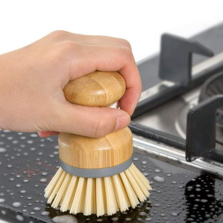 Dish Brush, Premium Dish Scrub Brush Set Stiff Bristles Great for Scrubbing  All Kinds of Pans, Baking Sheets and Cast Iron Skillet 