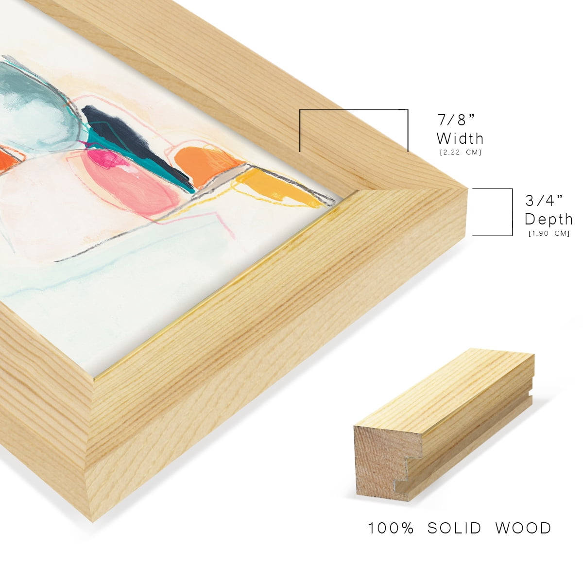 Factotum I -Framed Print w/glass-Natural Wood