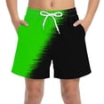thumbnail image 2 of Boys Athletic Shorts with Pockets 5" Inseam, Green Ombre Color Block Gym Running Shorts for Kids, Adjustable Drawstring Waist,Size 6-7T, 2 of 8