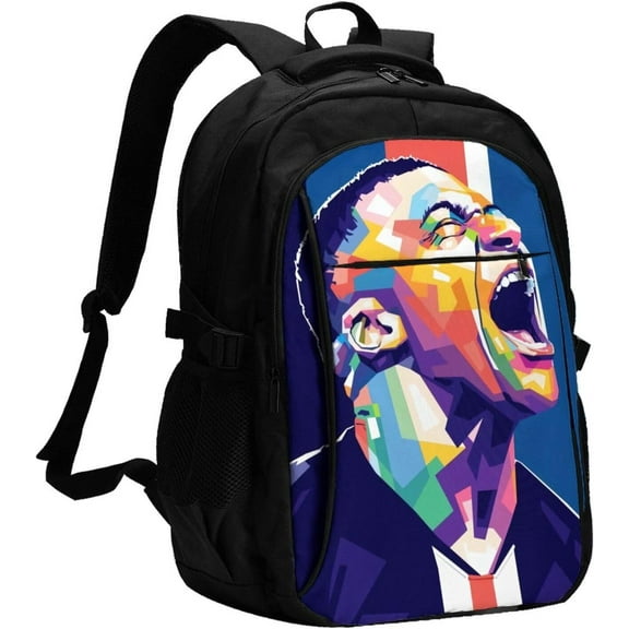 #7 Mbappe 2023 Adult Backpacks Bag Laptop Bag Bookbag Usb Backpack 17 Inch For Daily