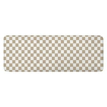 Beige and White Checkerboard Pattern Kitchen Rug Mat,Kitchen Runner Rugs Non Skid Washable,Decorative Kitchen Floor Mats for Kitchen,Sink,Laundry,17"x47.2"
