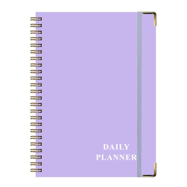 Libreta genérica de hojas sueltas A5 con espiral, agenda diaria, organizador de listas de tareas por hora, con bolsillo interior de PVC y cierre elástico.