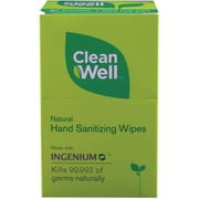 Cleanwell All Natural Hand Sanitizing Wipes, 10 CT (Pack of 4)