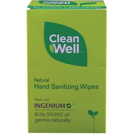Cleanwell All Natural Hand Sanitizing Wipes, 10 CT (Pack of 4)