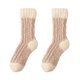 thumbnail image 5 of 1 par de calcetines cómodos de terciopelo coral hasta media pantorrilla, suaves, elásticos, gruesos, cálidos, largos, de felpa, de fibra de poliéster, para dormir mensualmente para mujer., 5 of 8