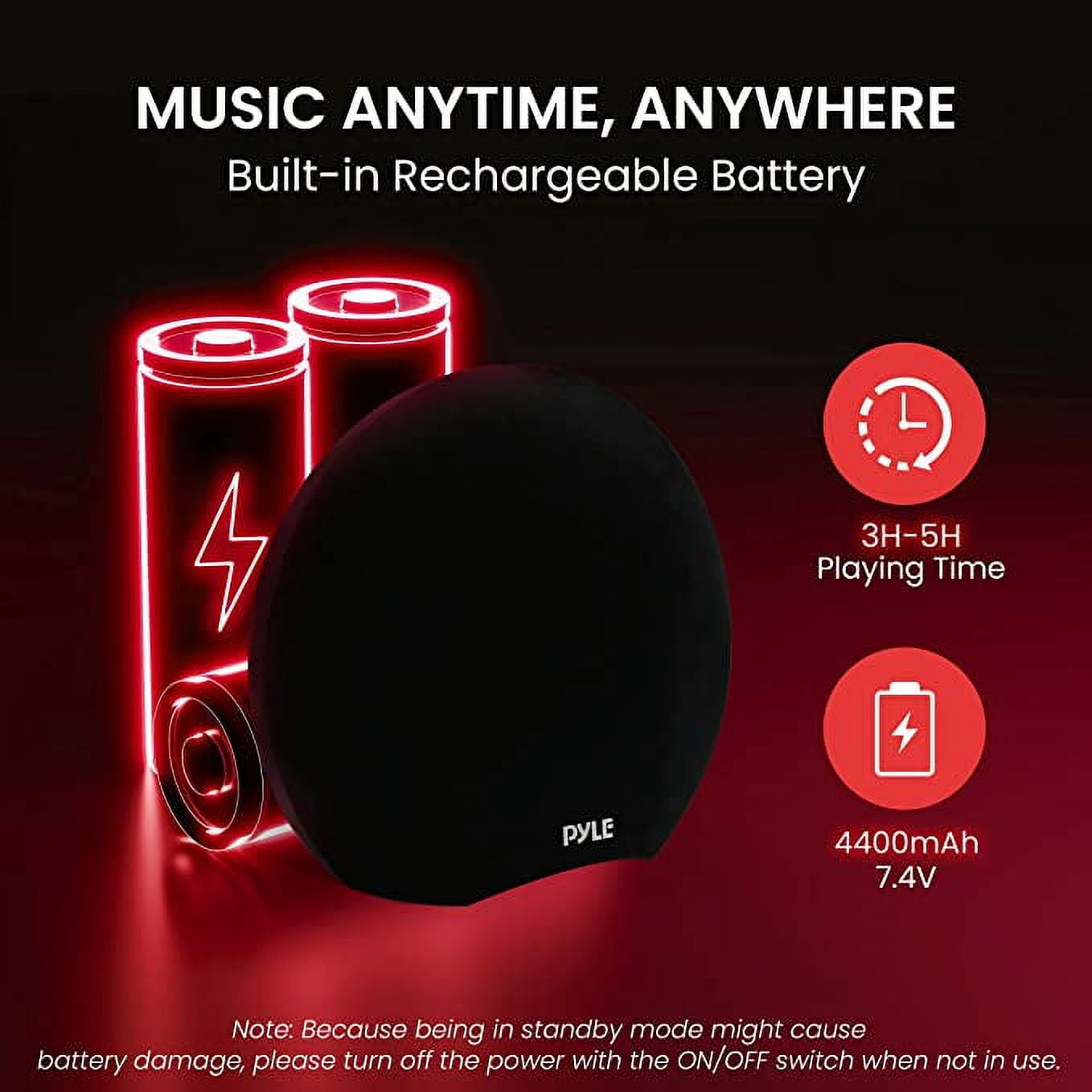 Pyle Dual Bluetooth Stereo Speakers - 280-Watt Max Portable Wireless Mini Speaker Pair