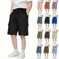 thumbnail image 2 of Fengactive Little Boy Girls Wide Leg Half Sweatpants Casual Loose Elastic Waisted Baggy Half Lounge Pants for Girls with Pockets, 2 of 7