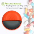 thumbnail image 3 of Decorative Pill Box Cute Size for Purse Locking Small Daily Case (Orange, 3), 3 of 7