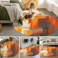 thumbnail image 6 of Round Rugs 8 Ft, Burnt Orange Brown Non Slip Area Rugs for Kitchen Bedroom Entryway, Farmhouse Ombre Abstract Mottled Art Washable Carpet Runner Rug Floor Mats for Bedroom Home Decor, 6 of 9