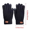 thumbnail image 2 of Men Winter Cycling Warm Knitted Mittens Touch Screen Gloves Fluffy All Finger Gloves BLACK, 2 of 8