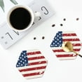 thumbnail image 4 of Pofeuu Vintage American Flag Print Coasters for Drinks, 4Pack PU Leather Coasters, Bar Drink Coasters for Tabletop Protection, Furniture from Damage-Hexagon, 4 of 6