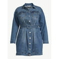 thumbnail image 5 of ELOQUII Elements Women's Plus Size Belted Denim Jacket Dress, 5 of 5