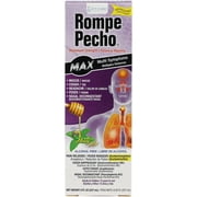Rompe Pecho MAX Multi-Symptom Cold & Flu Relief Syrup, Maximum Strength, Honey Flavor, Alcohol-Free, 8 fl oz