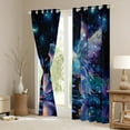 thumbnail image 3 of Manfei Dreamy Glitter Hummingbird Black Out Curtains, Bling Lotus Curtains Pack of 2 (42x63 Each), Stars Starry Sky Bedroom Curtains, Living Room Curtains Decor, 3 of 6