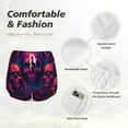 thumbnail image 6 of Lsque Purple-Red Skull Printed Women's Running Shorts with Liner Pockets,Elastic Quick Dry Workout Athletic Gym Yoga Shorts,Womens High Waist Shorts-X-Large, 6 of 9