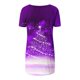thumbnail image 3 of Camiseta Impresa con Cuello en V de Manga de Raglan de la Parte Trasera Larga Delantera Corta de las Mujeres de Navidad, Vacaciones Informales, 3 of 6